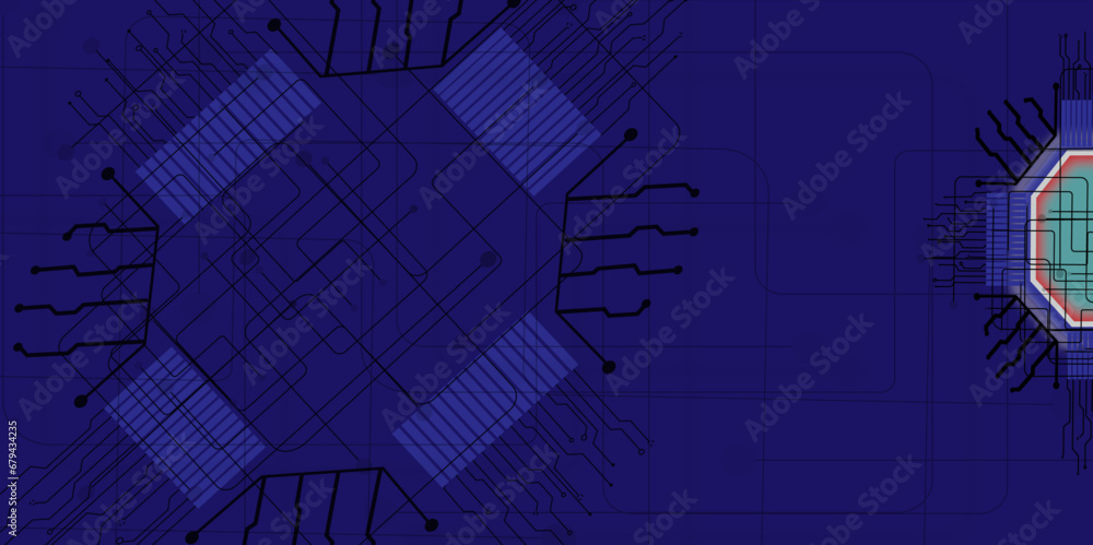 Fototapeta premium Artificial intelligence with electronic board technology background.