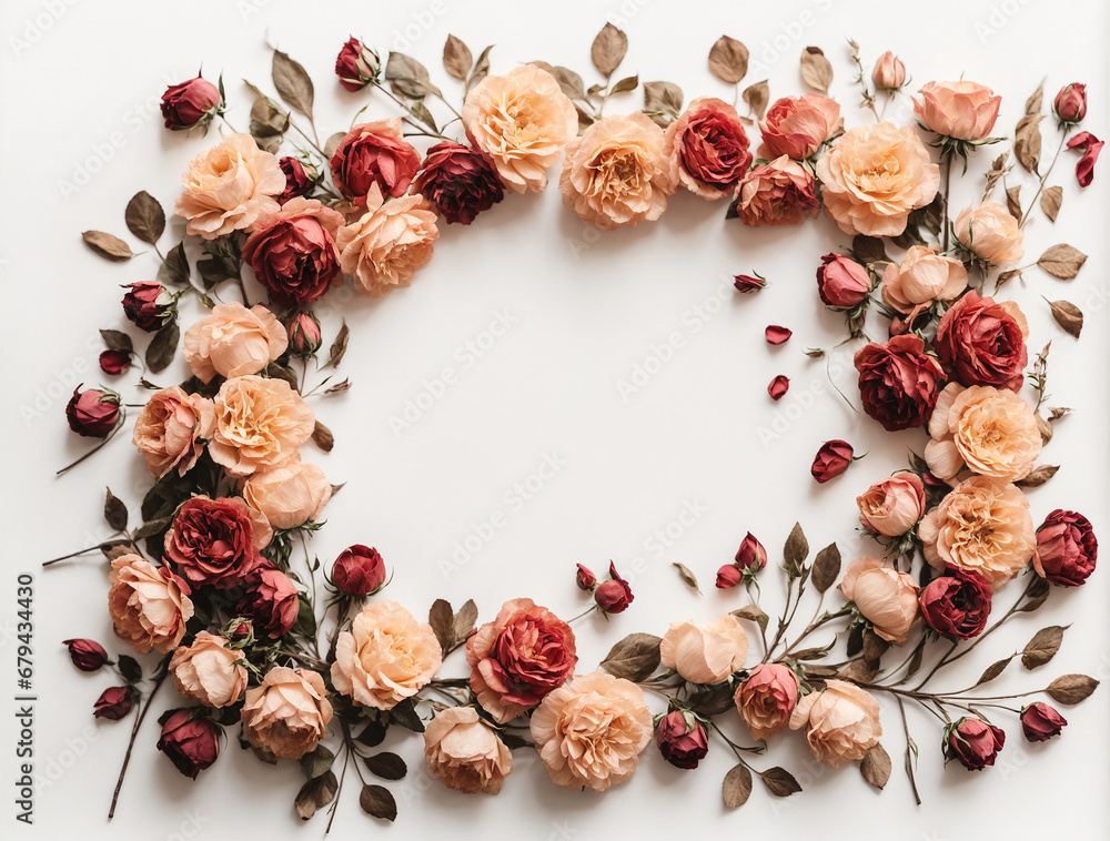 frame of flowers and roses frame of flowers and roses