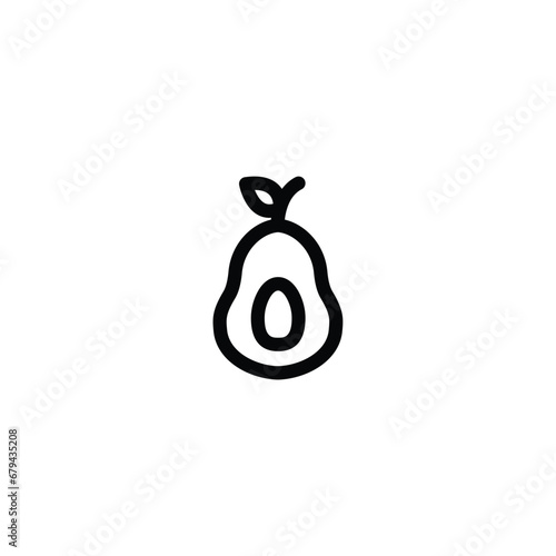 Avocado icon vector. outline icon For Web and mobile apps