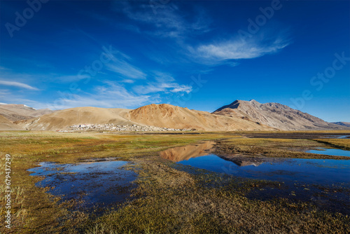 Korzok village on Tso Moriri, Ladakh, India