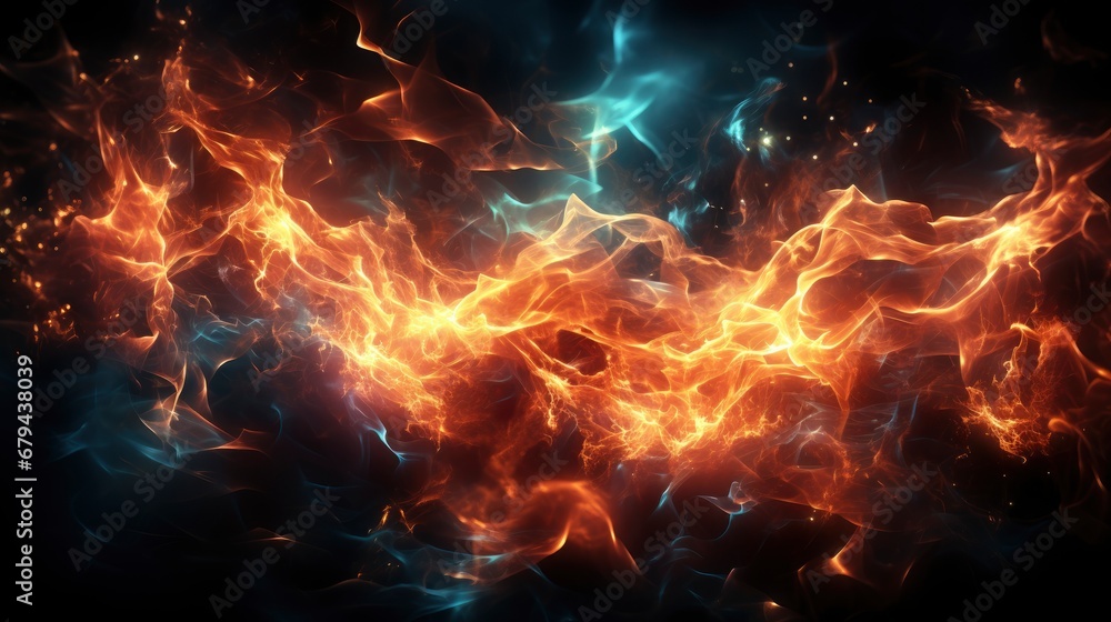 Mystical Blue Fire, Abstract Background, Effect Background HD For Designer