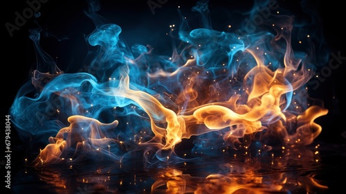 Mystical Blue Fire, Abstract Background, Effect Background HD For Designer © CgDesign4U