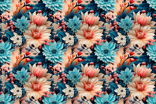 seamless flower pattern digital wallpaper