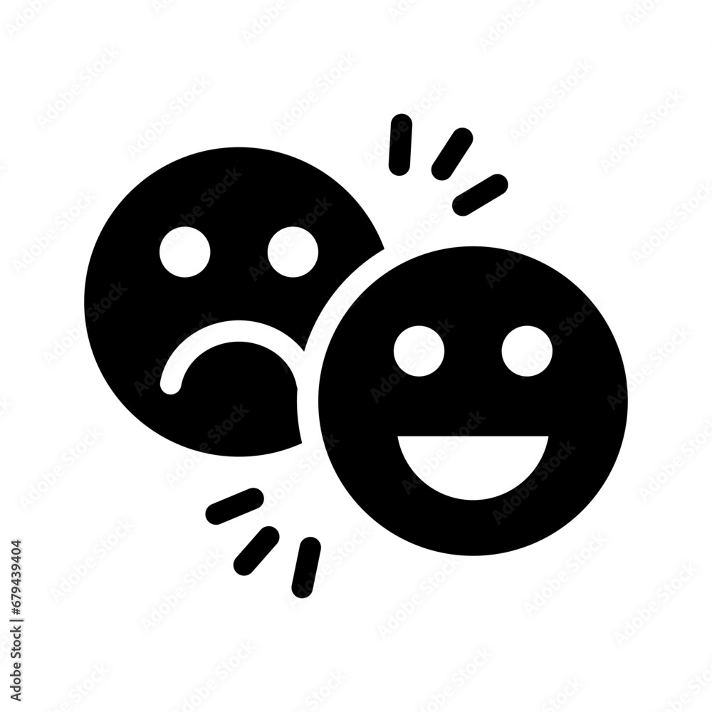 Obraz premium emotion glyph icon illustration vector graphic. Simple element illustration vector graphic, suitable for app, websites, and presentations isolated on white background