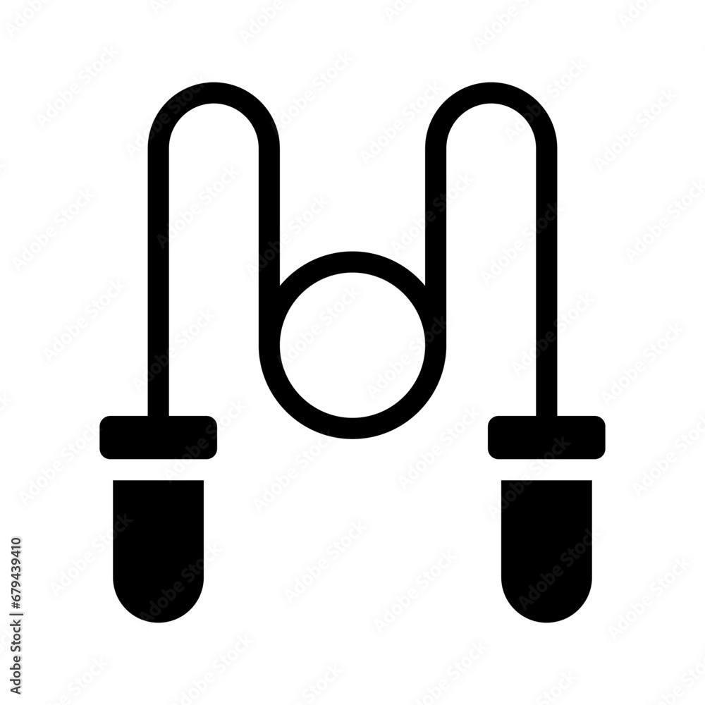 jumping rope glyph icon illustration vector graphic. Simple element illustration vector graphic, suitable for app, websites, and presentations isolated on white background jumping rope glyph icon illustration vector graphic. Simple element illustration vector graphic, suitable for app, websites, and presentations isolated on white background