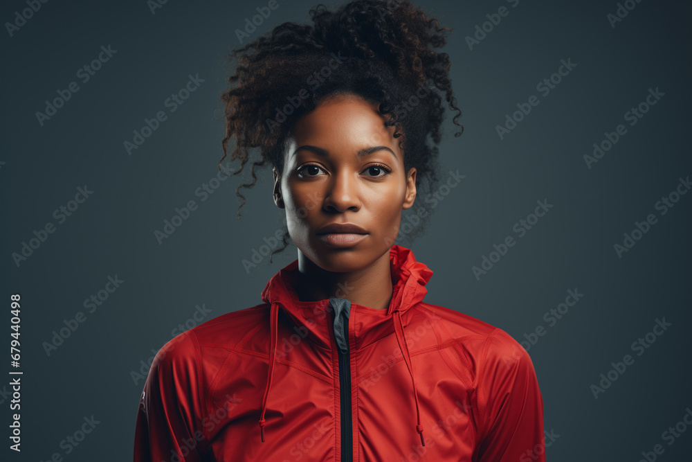 Fototapeta premium young healthy african sport woman studio portrait