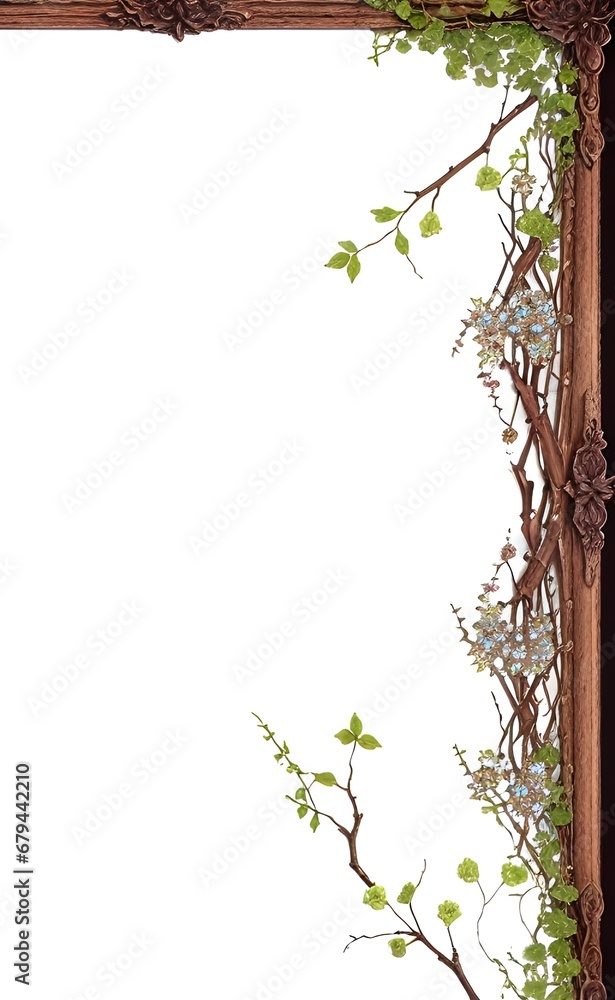 Fototapeta premium Twig Border Frame Copy Space Area