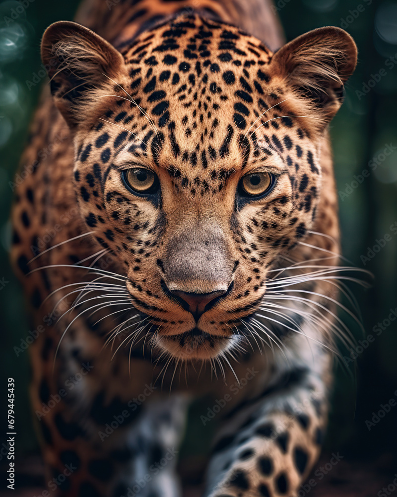 Intimate Portrait of a Majestic Leopard in the Rain