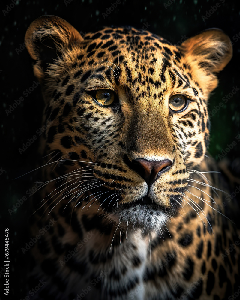 Intimate Portrait of a Majestic Leopard in the Rain Intimate Portrait of a Majestic Leopard in the Rain