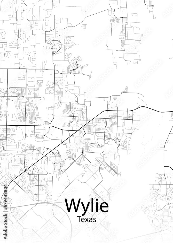 Wylie Texas minimalist map