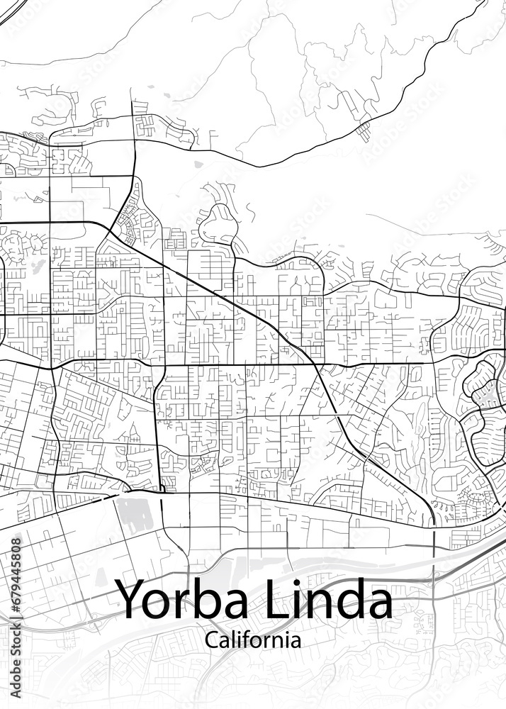Yorba Linda California minimalist map