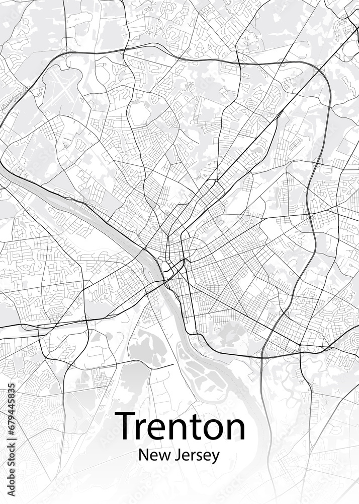 Trenton New Jersey minimalist map