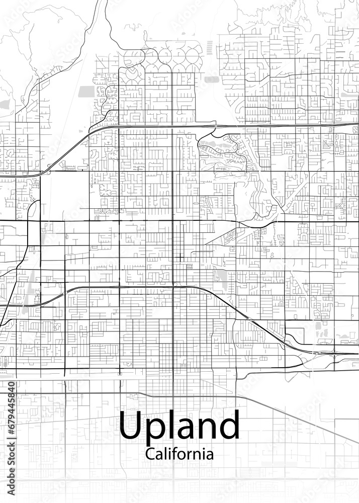 Upland California minimalist map