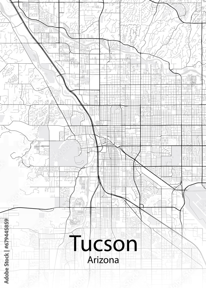 Tucson Arizona minimalist map