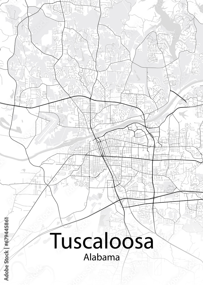 Tuscaloosa Alabama minimalist map