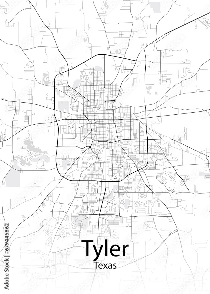 Tyler Texas minimalist map