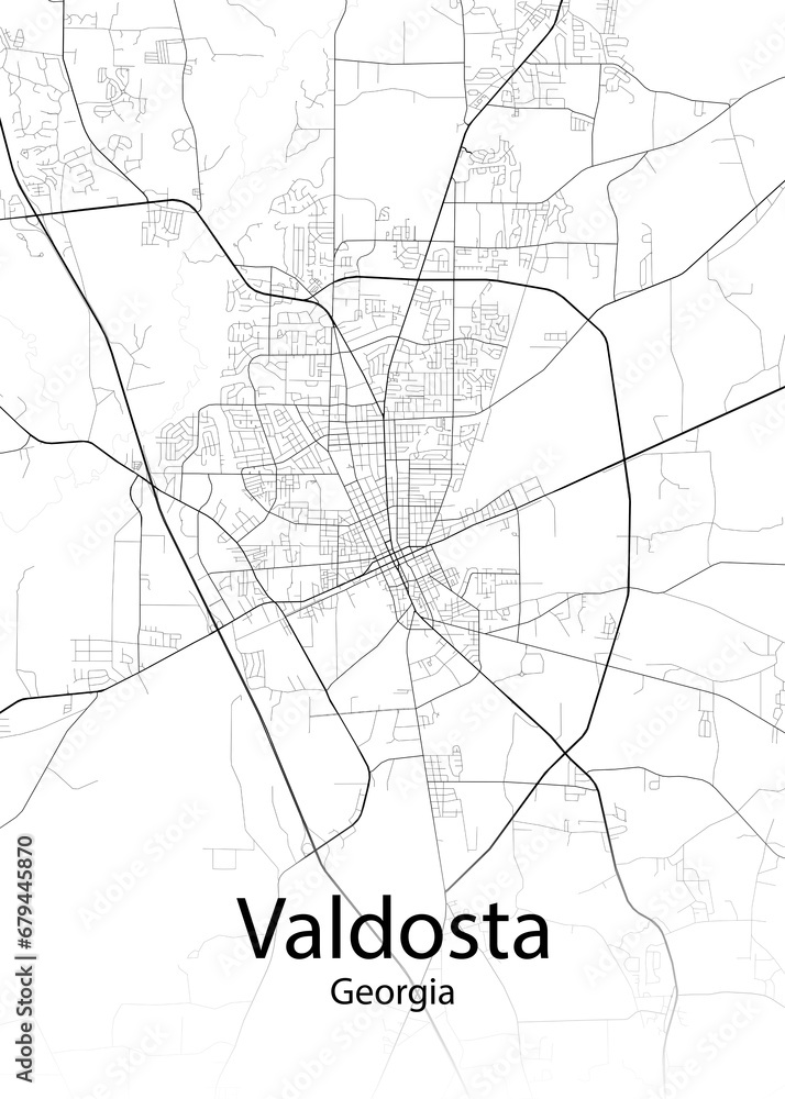 Valdosta Georgia minimalist map