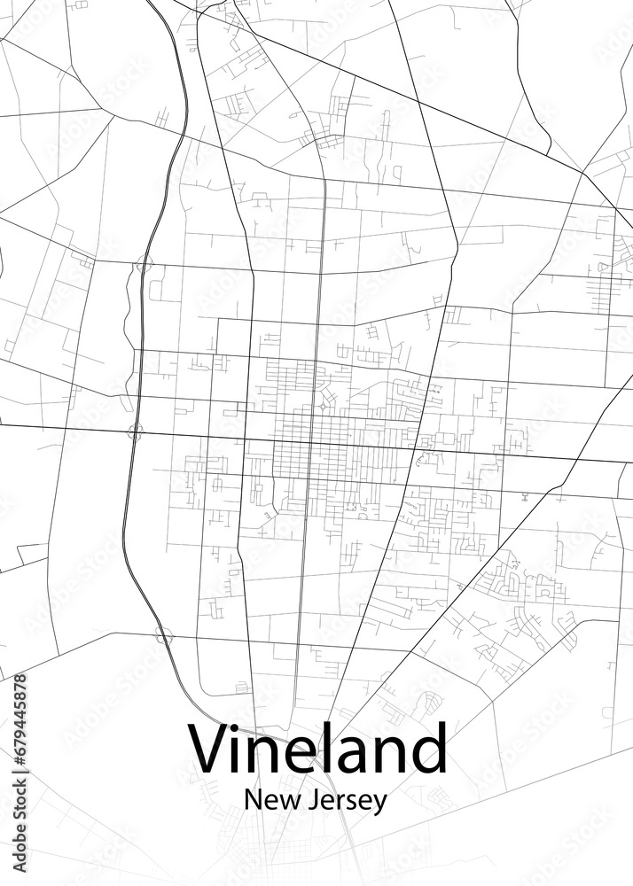 Vineland New Jersey minimalist map