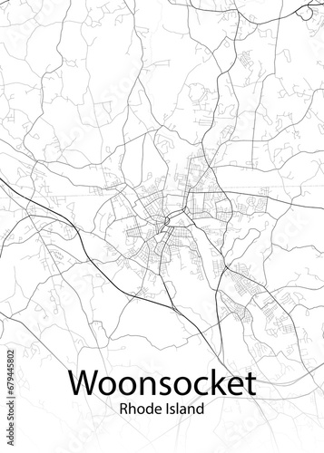 Woonsocket Rhode Island minimalist map