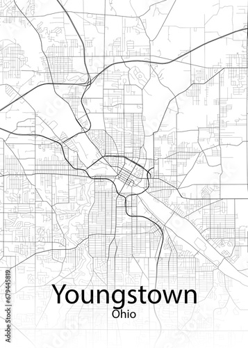 Youngstown Ohio minimalist map