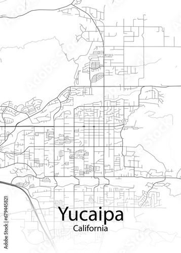 Yucaipa California minimalist map