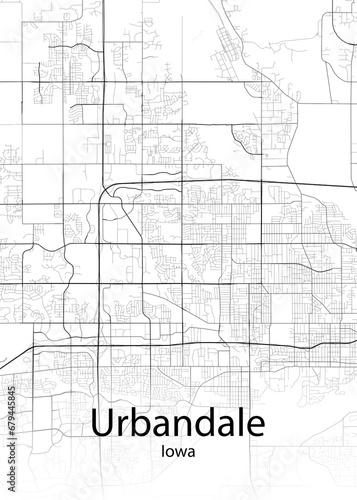 Urbandale Iowa minimalist map