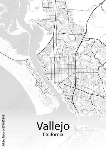Vallejo California minimalist map