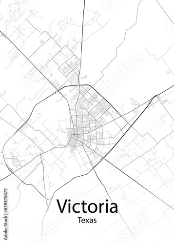 Victoria Texas minimalist map