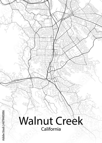 Walnut Creek California minimalist map