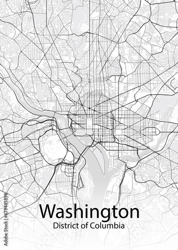 Washington District of Columbia minimalist map