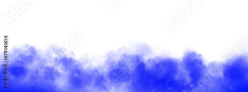 Blue Color Vector isolated smoke PNG. Steam explosion special effect. Effective texture of steam, smoke, fog, clouds, Background of smoke vape