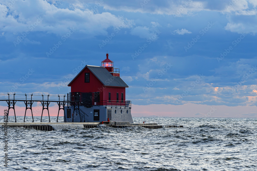 Lighthouse at dusk Lighthouse at dusk