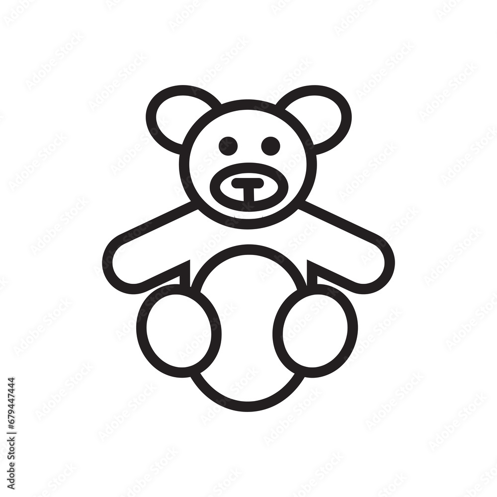 Soft toy, Teddy bear line icon,vector sign, flat trendy style illustration on white background..eps Soft toy, Teddy bear line icon,vector sign, flat trendy style illustration on white background..eps