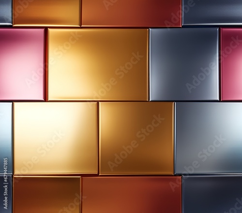 Abstract metal background with squares shinny with generative ai