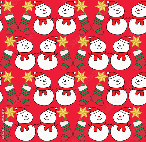 christmas seamless pattern snowman