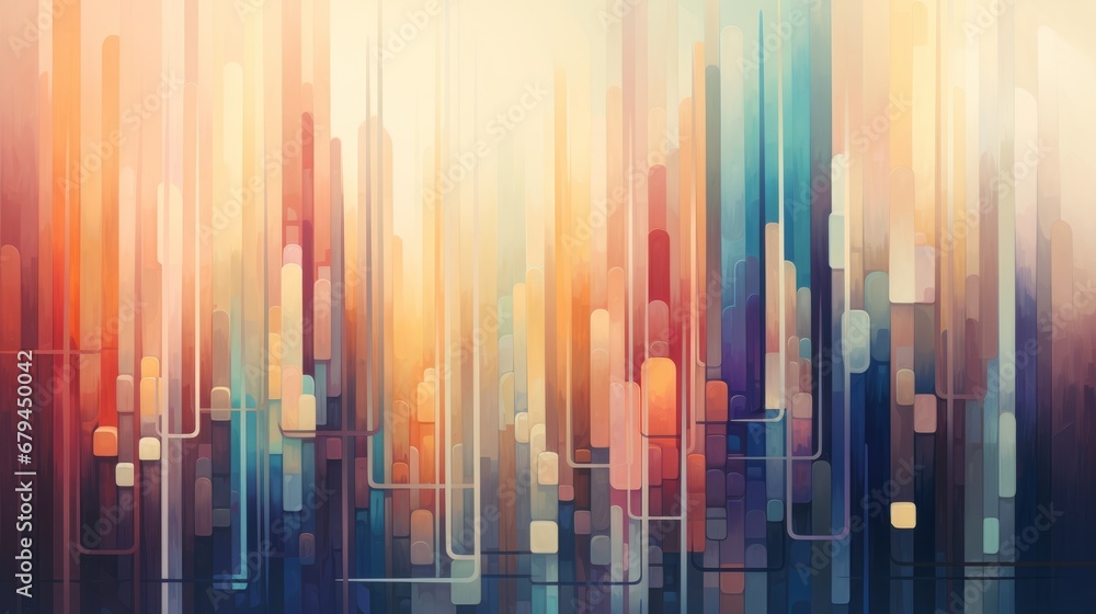 Abstract colorful background with shapes.