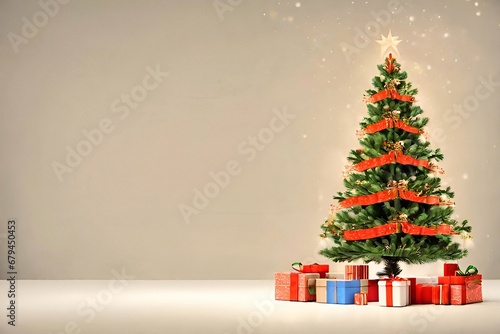 Christmas background with christmas tree 