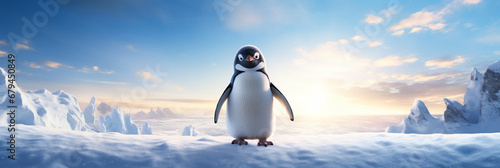 南極のかわいいペンギン　雪と氷の世界 photo