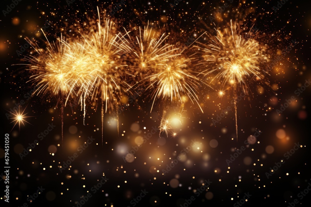 Naklejka premium Happy New Year Celebration Sparkles. Generative AI.