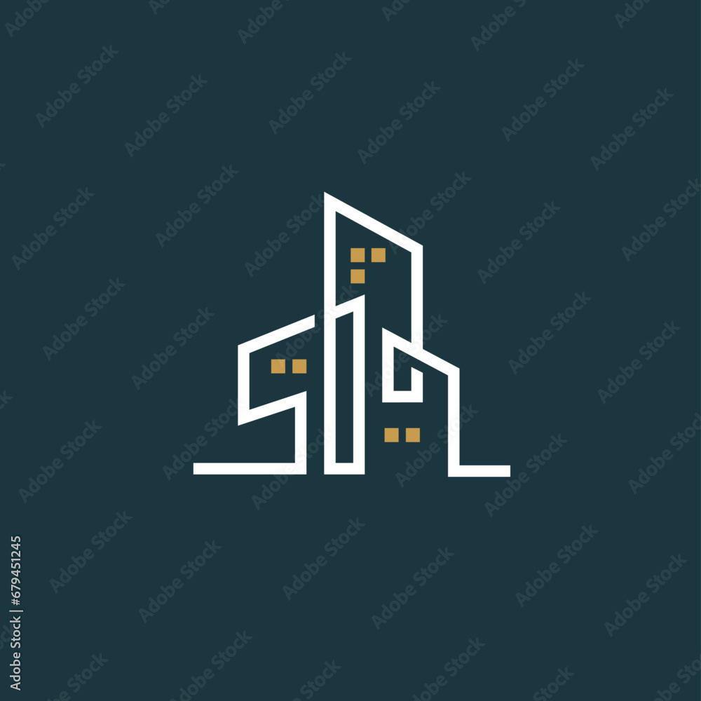 Realty logo with letter R concept, SR logo Realty logo with letter R concept, SR logo