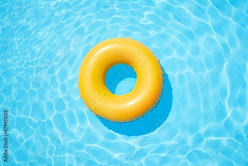 プールに浮かぶ黄色い浮き輪01
