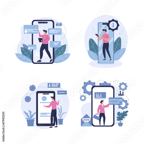 collection vector illustration of business innovation idea concept