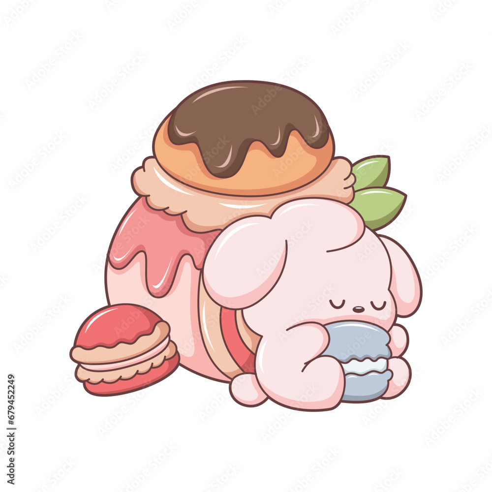 Obraz premium Cute Dessert Character Design Illustration