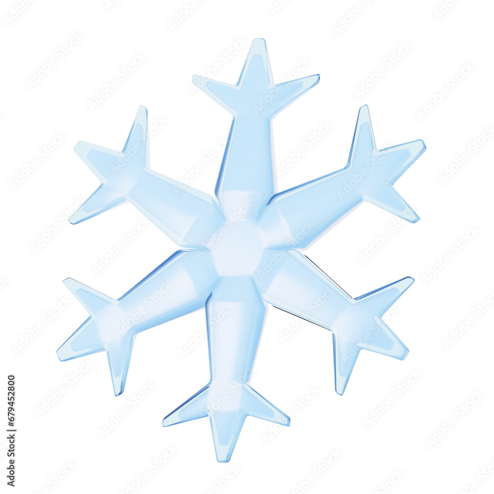 3d icon snow crystals