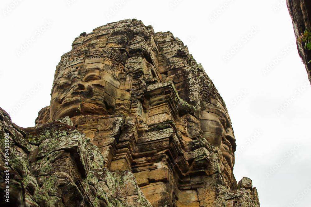 Fototapeta premium Faces of Bayon temple in Angkor Thom, Siemreap, Cambodia.