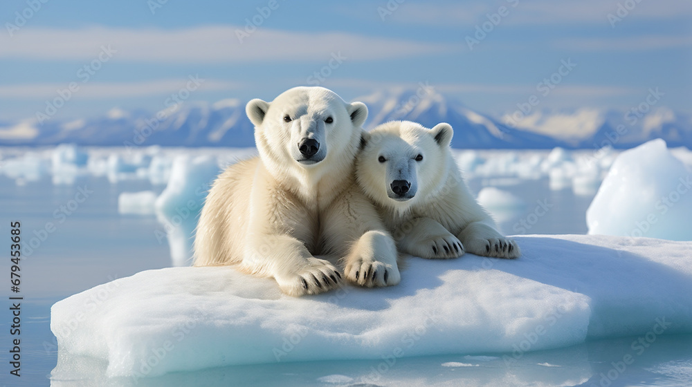 Polar bears on the pack ice Polar bears on the pack ice