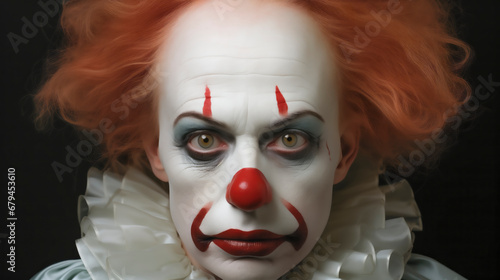 A Playful Portrait: The Vibrant and Expressive Face of a Clown