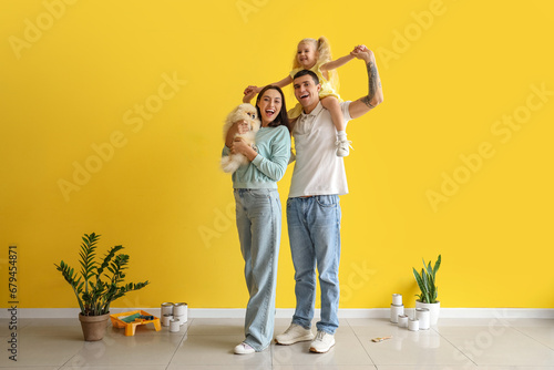 Happy family during repair ...