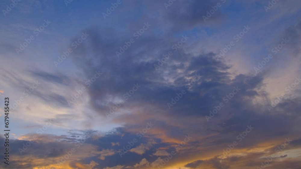 Twilight and dawn sky with cumulus cloud time lapse in a morning 4k footage. Twilight and dawn sky with cumulus cloud time lapse in a morning 4k footage.