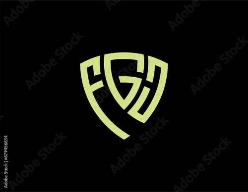 FGJ creative letter shield logo design vector icon illustration photo